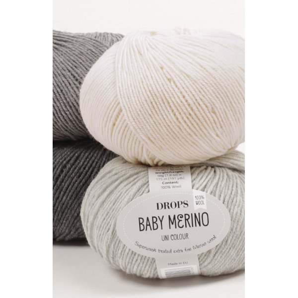 Drops Baby Merino -lankaa - 50g (n. 40 eri värivaihtoehtoa) Drops Baby Merino -lankaa - 50g (n. 40 eri värivaihtoehtoa)