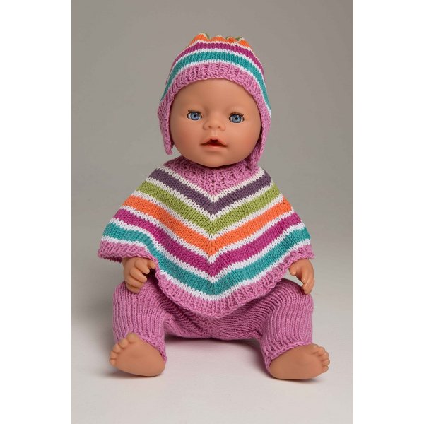Neulekuvio - Poncho, housut ja hattu