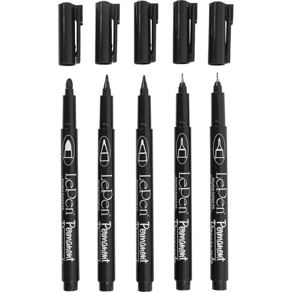 Pysyv merkki - musta - 5 kpl