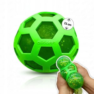 Stressipalloverkko XXL 11 cm vihre� - kimalleefekti