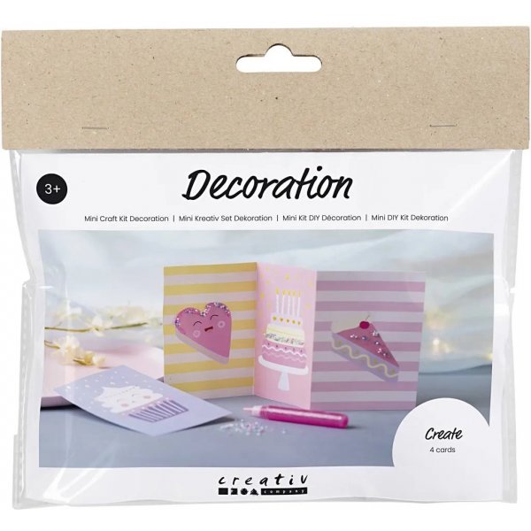 Mini DIY Kit Decoration, pastellinkeltainen, pastellivioletti, pastelli pinkki, kakut