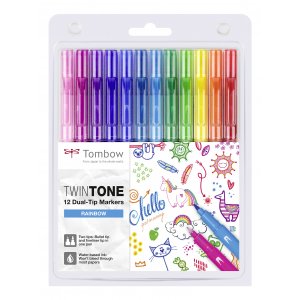 Tombow TwinTone Rainbow 0.3/0.8mm 12 kpl pakkaus