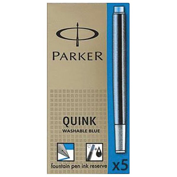 Mustepatruuna Parker Ink - Patruuna Quink Royal - Sininen Pestv 5 kpl 1-blist