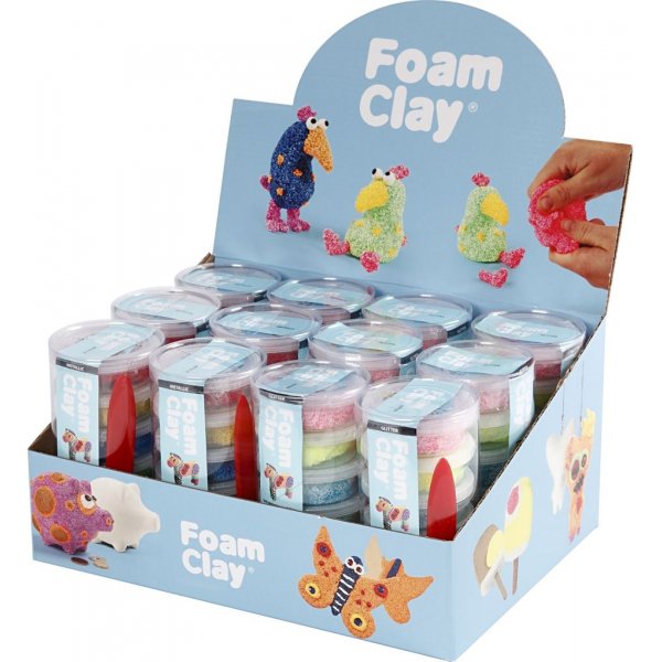 Foam Clay - glittervrit - metallivrit - 12 sarjaa