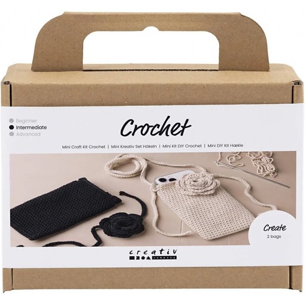 Mini DIY Kit Virkkaus, Laukku ruusulla