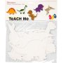 TeACH Me -pahvifiguurit - Dinosaurukset - valkoinen - 16 kpl
