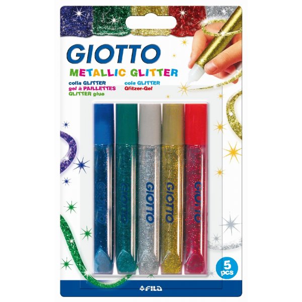 Giotto Glitter liima - 5 kpl Metallic