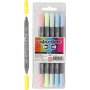 Colortime Double marker - pastellivrit - 6 kpl