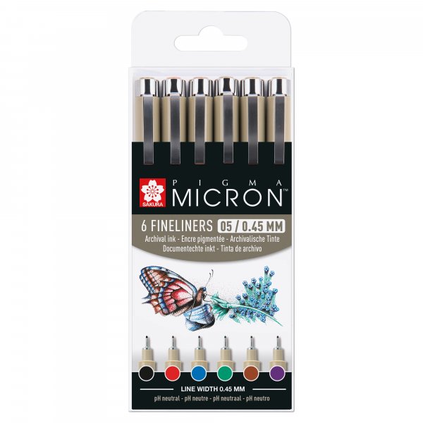 Fineliner Pigma Micron Set - 6 kyn (Basic 05)