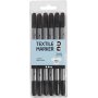 Tekstiilimerkit - musta - 6 kpl