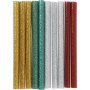 Liimapuikko miniliimapistooliin - kulta - vihre - punainen - hopea - glitter - L10 cm - 10 kpl