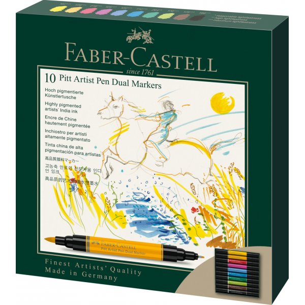 Piirustuskyn - Faber-Castell - Pitt Artist Dual Marker - 10 kpl