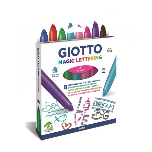 Giotto Magic Lettering mustekyn - 8 kpl