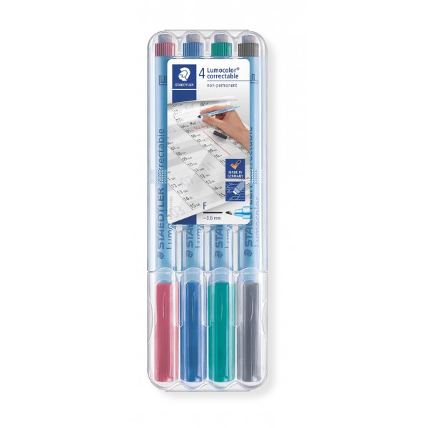 Merkintkyn pyyhittv Lumocolor 0,6mm - 4 vri