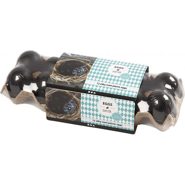 Muoviset munat - mustat - 12 kpl