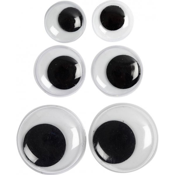 Liikkuvat silmt - tarttumattomat - 12+14+20 mm - 18 kpl