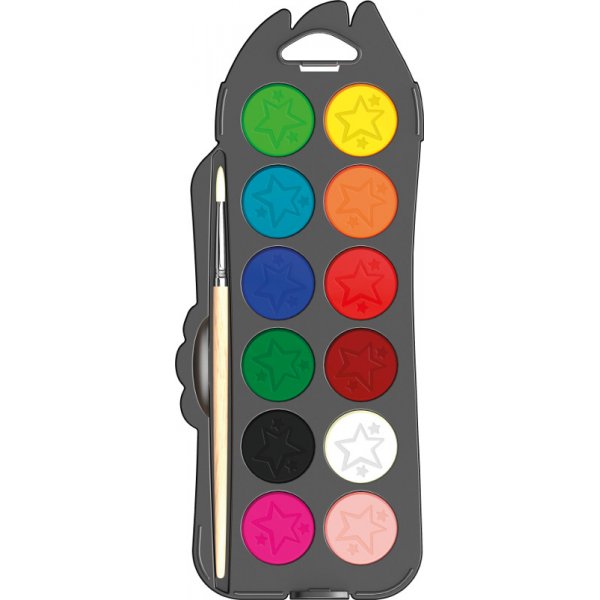 Lasten maali - Maped - Color' peps akvarelli paletti 30mm x12 + sivellin