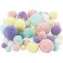 Pomponit - pastellivrit - glitter - 62 g