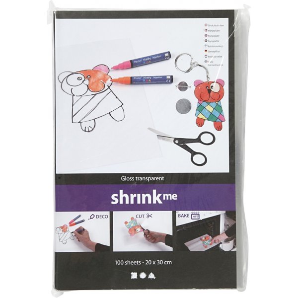 Kutistemuovilevy - Kiiltv lpinkyv - 100 arkkia