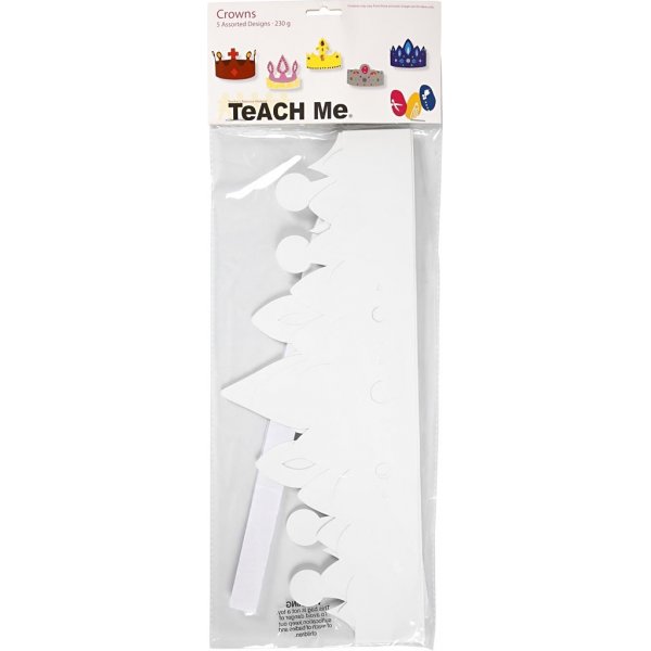 Pahvikruunut - valkoinen - 5 kpl Pahvikruunut - valkoinen - 5 kpl