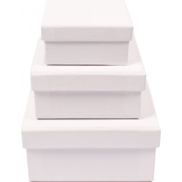 Paperilaatikko, neli, 10x10x4, 8x8x3,5, 9x8x3, 3 kpl
