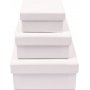 Paperilaatikko, neli, 10x10x4, 8x8x3,5, 9x8x3, 3 kpl