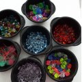 Asiakaskuva Lasiset nyytit 18 - 20 mm - punainen 100 g / 20 kpl.
