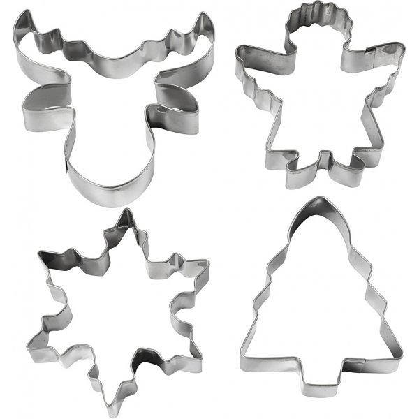 Leikkaus - joulukuusi - enkeli - poro - lumikide