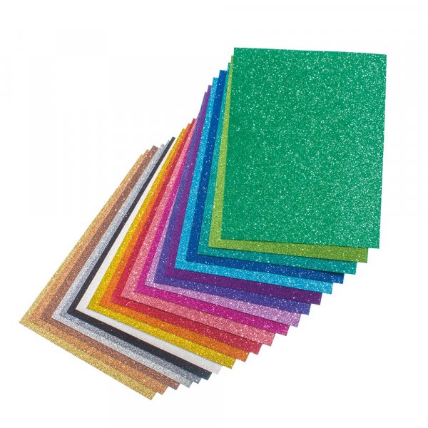 Glitter-pahvi A4 Sekavrej - 20 arkkia