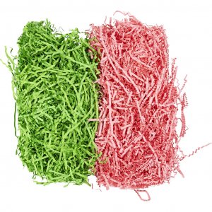 Paperiliuskat 25-30 cm x 3 mm Tummanvihre�t/Vaaleanpunaiset 2 x 50 g