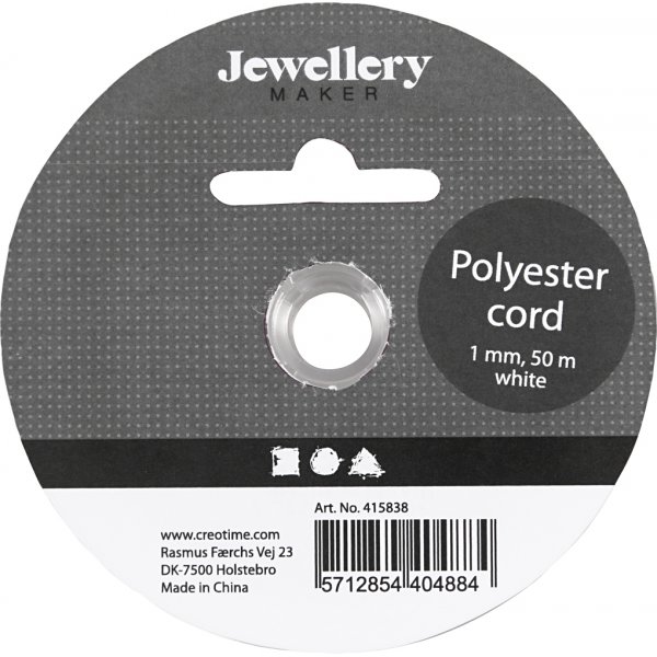 Polyesterinauha - valkoinen - 50 m Polyesterinauha - valkoinen - 50 m