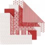 Origami-paperi - punainen/valkoinen - 15 x 15 cm - 50 arkkia