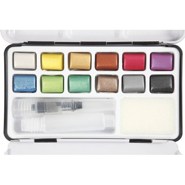 Art Aqua akvarellimaalit - metallivrit - 12 kpl