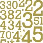 Glitter-tarrat - kulta - numerot - 2 arkkia