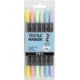 Tekstiilimerkit - pastellivrit - 6 kpl