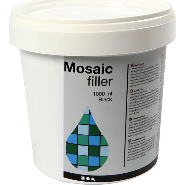 Mosaiikkilaasti - musta - 1000 ml