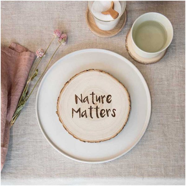 Puinen lasinalta RICO Design WOODEN DISC BIG