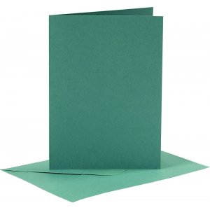Kortit ja kirjekuoret - tummanvihreä - 11,5 x 16,5 cm - 6 sarjaa Kortit ja kirjekuoret - tummanvihreä - 11,5 x 16,5 cm - 6 sarjaa
