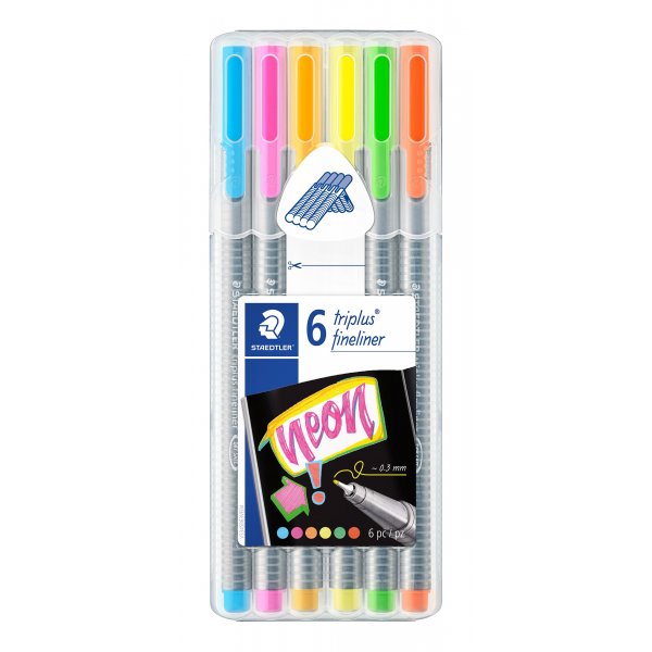 Fineliners Triplus 0,3 mm Neon - 6 kyn