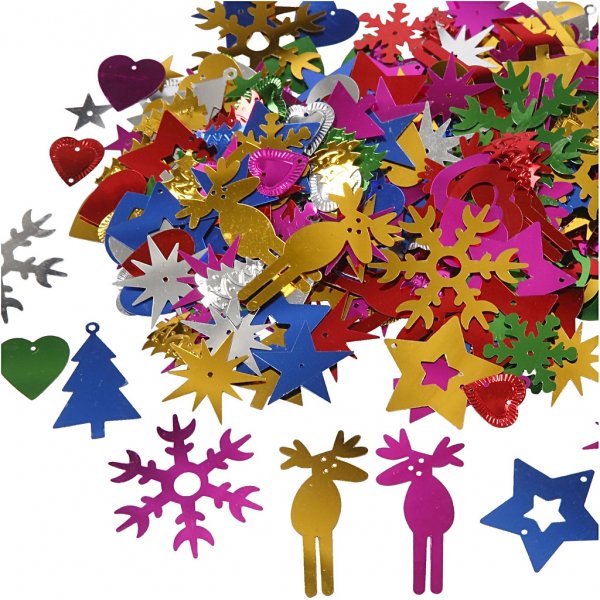 Paljetteja - kirkkaat värit - 35 g Paljetteja - kirkkaat värit - 35 g