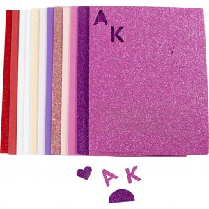 Koristeellinen kumi pehme� vaahtomuovilevy 14x25 cm 2 mm Lila/Pink Harmoni 12 kpl