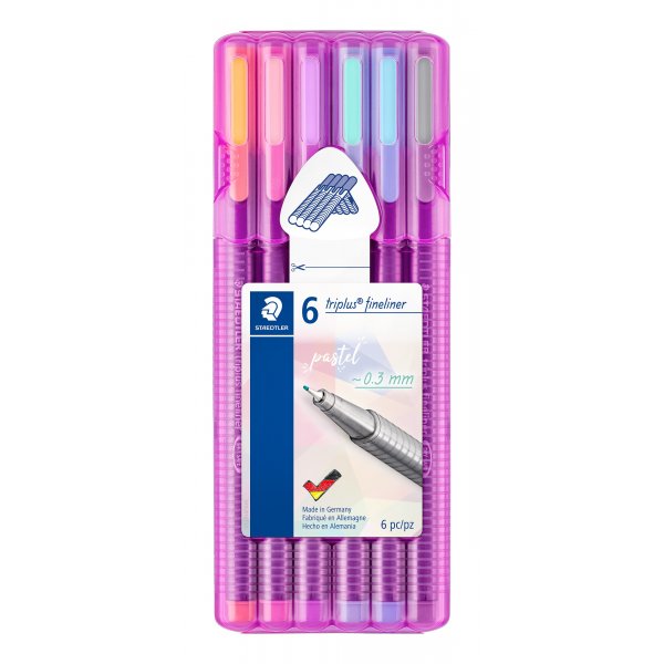Fineliners Triplus Pastel - 6 kyn