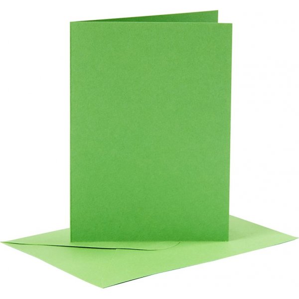 Kortit ja kirjekuoret - vihre 10,5 x 15 cm - 6 sarjaa