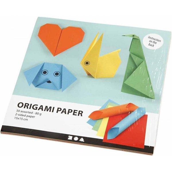 Origami-paperi - sekavrej - 15 x 15 cm - 5 x 10 arkkia