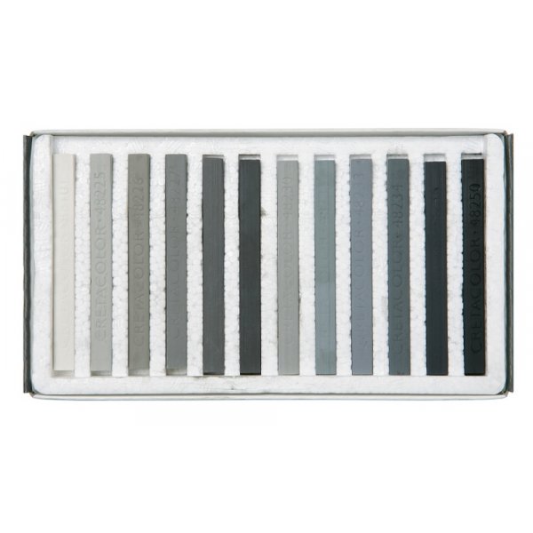 Cretacolor Pastel Crayons Greyscale - 12 vriliidua