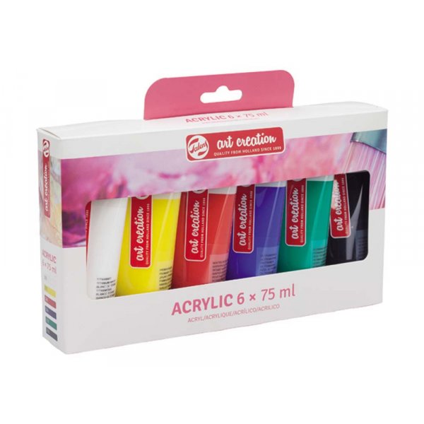 Akryylimaalit Art Creation Color setti 75 ml - 6 vri