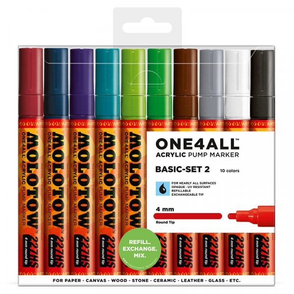 Akryylimerkit One4All 4mm 10 kyn - Basic II