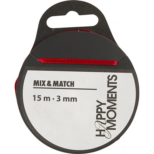 Satiininauha - viininpunainen - B3 mm - 15 m Satiininauha - viininpunainen - B3 mm - 15 m