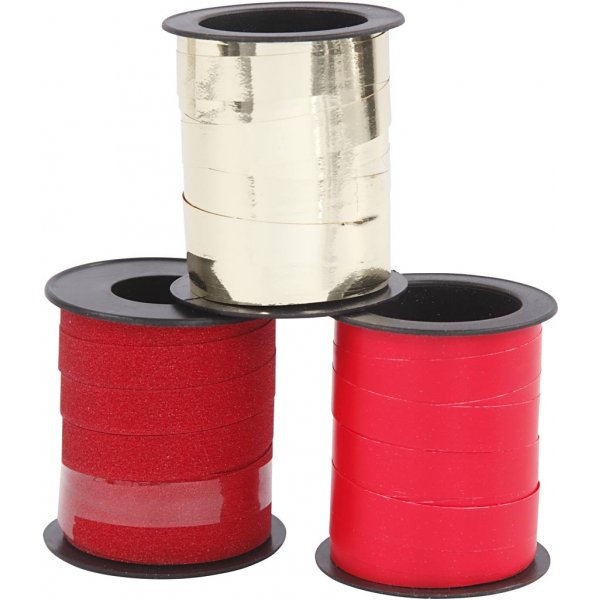 Lahjanauha - kulta - punainen - punainen - 3 x 15 m