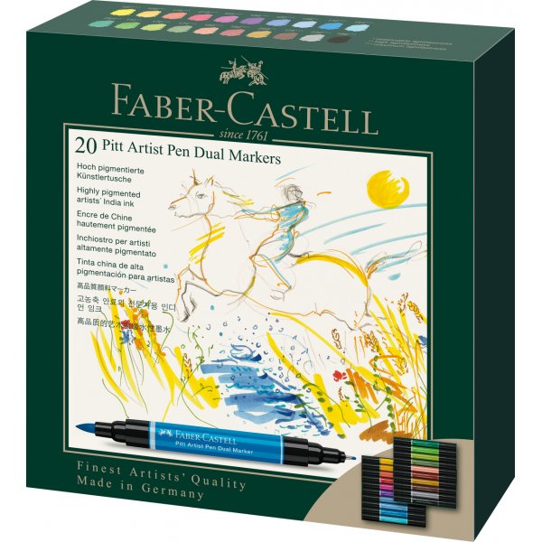 Piirustuskyn - Faber-Castell - Pitt Artist Dual Marker - 20 kpl